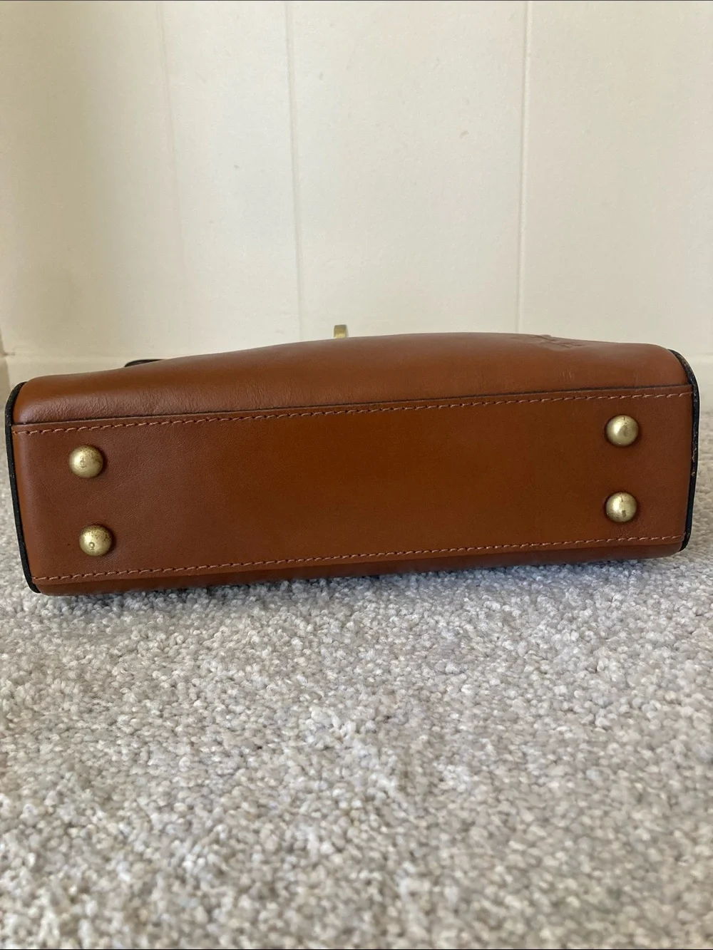 Patricia Nash Carisbrooke Tan Brown Leather Satchel crossbody bag handbag